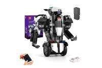 Конструктор детский MOULD KING 13114, полицеский  робот  с аккумулятором, на пульте управления, 566 деталей, черный