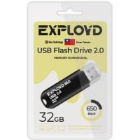 Флешка USB 32 Гб Exployd 650, USB2.0, пластик, чёрный
